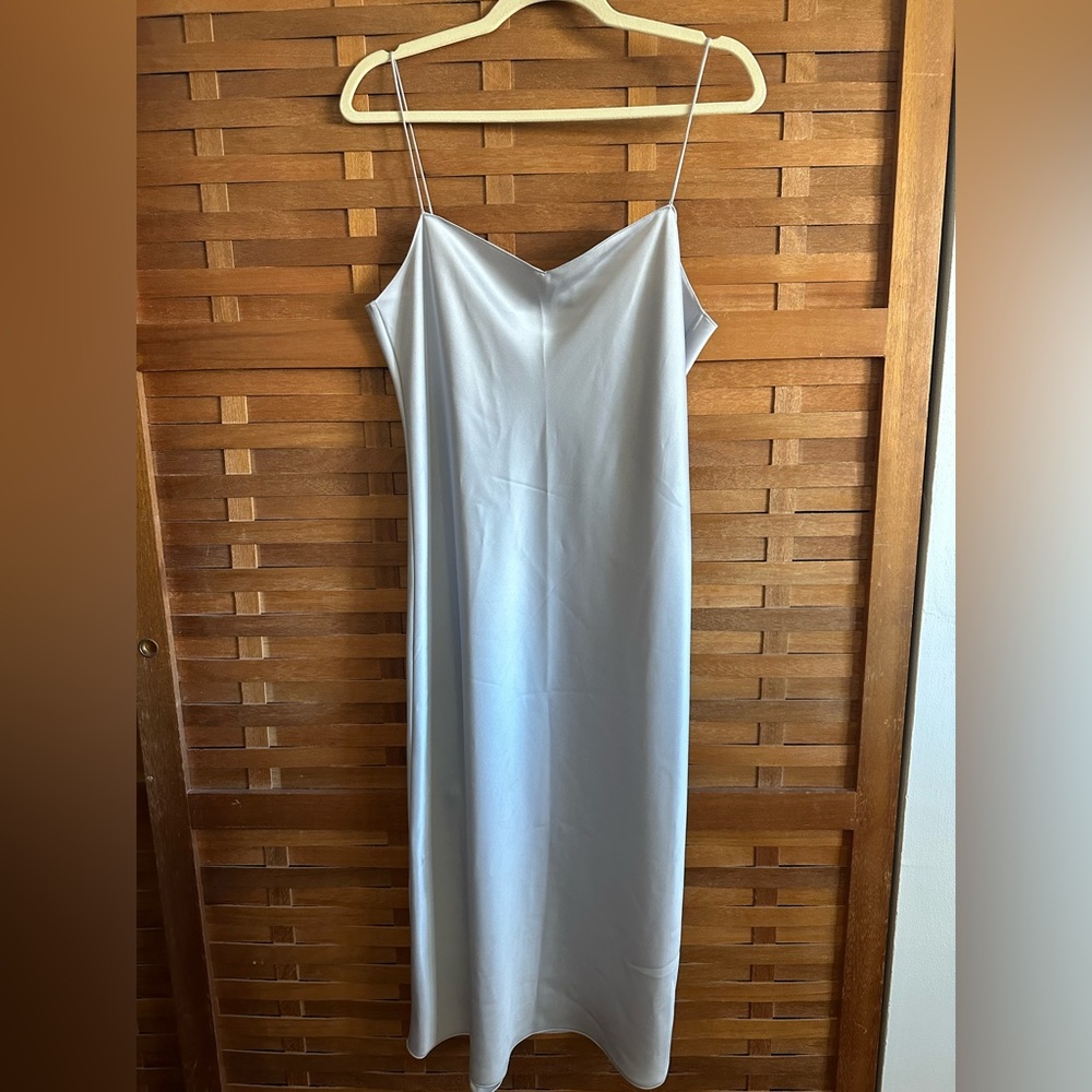 Theory Silver Slip Dress